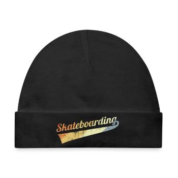 Retro Skateboarding - Baby Premium Organic Mütze - Schwarz - Vorne