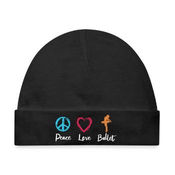 Frieden Liebe Ballett - Baby Premium Organic Mütze - Schwarz - Vorne