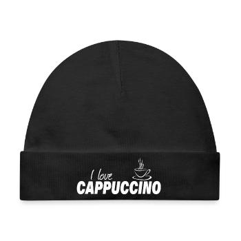 I LOVE CAPPUCCINO - Baby Premium Organic Mütze - Schwarz - Vorne