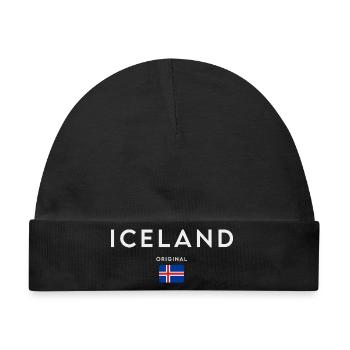 Flagge von Island, Isländischer Stolz - Baby Premium Organic Mütze - Schwarz - Vorne