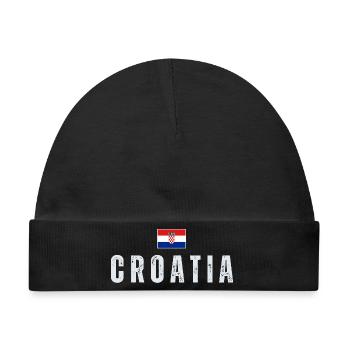 Kroatische Flagge, ich liebe Kroatien - Baby Premium Organic Mütze - Schwarz - Vorne