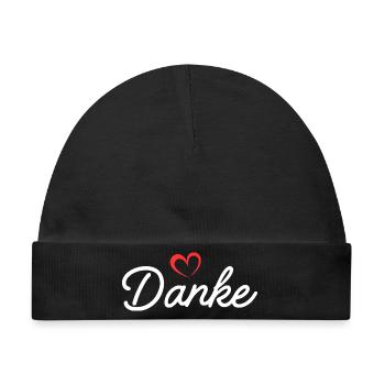 Danke Herz Script - Baby Premium Organic Mütze - Schwarz - Vorne