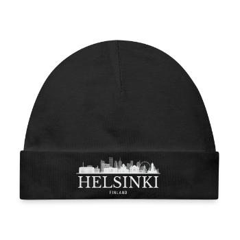 Helsinki Skyline, Helsinki, Finnland - Baby Premium Organic Mütze - Schwarz - Vorne