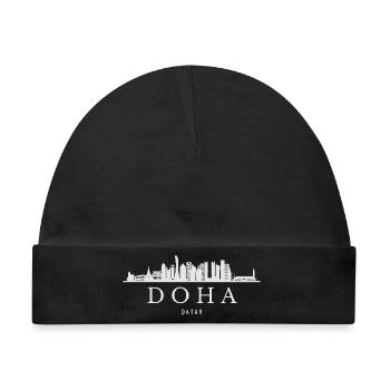 Skyline von Doha, Doha Katar - Baby Premium Organic Mütze - Schwarz - Vorne