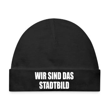 wir sind das stadtbild - Baby Premium Organic Mütze - Schwarz - Vorne