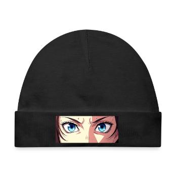 Anime Augen Blaue Iris Manga Fan - Baby Premium Organic Mütze - Schwarz - Vorne