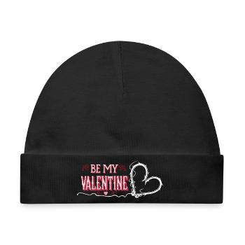 Be My Valentine Romantisches Herz - Baby Premium Organic Mütze - Schwarz - Vorne