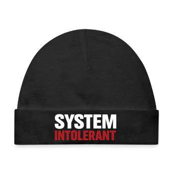 System Intolerant – Starkes Statement Design - Baby Premium Organic Mütze - Schwarz - Vorne