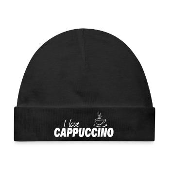 I LOVE CAPPUCCINO - Baby Premium Organic Mütze - Schwarz - Vorne