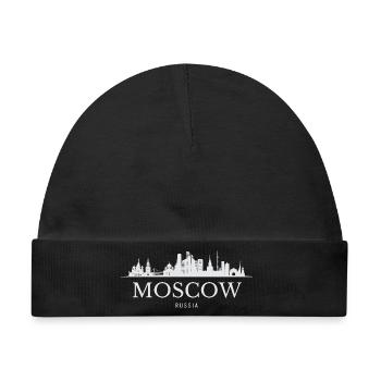 Moskauer Skyline, Moskau Russland - Baby Premium Organic Mütze - Schwarz - Vorne