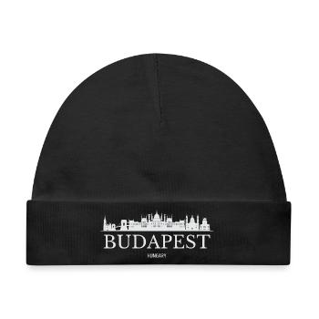 Budapester Skyline, Budapest, Ungarn - Baby Premium Organic Mütze - Schwarz - Vorne