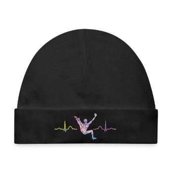 Boulderer Herzschlag Boulder Bouldern - Baby Premium Organic Mütze - Schwarz - Vorne