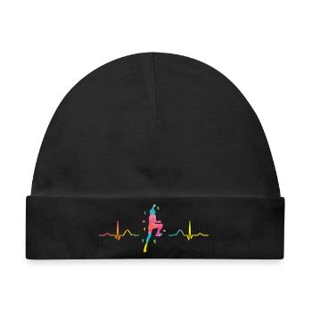 Boulderer Herzschlag Boulder Bouldern - Baby Premium Organic Mütze - Schwarz - Vorne