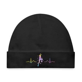 Boulderer Herzschlag Boulder Bouldern - Baby Premium Organic Mütze - Schwarz - Vorne