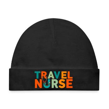 Reisekrankenschwester Logo - Baby Premium Organic Mütze - Schwarz - Vorne
