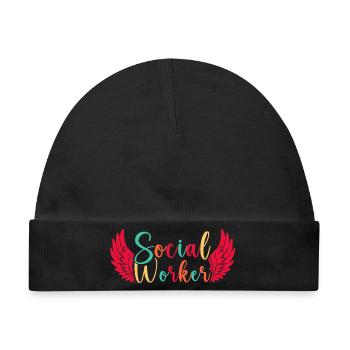 Social Worker Quote Worker Social Work - Baby Premium Organic Mütze - Schwarz - Vorne