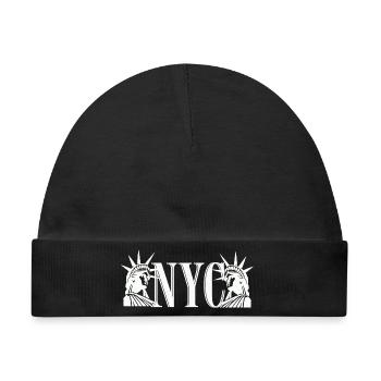 NYC Liberty Monogram Silhouette - Baby Premium Organic Mütze - Schwarz - Vorne