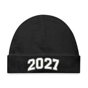 2027 Blockzahlen Retro - Baby Premium Organic Mütze - Schwarz - Vorne