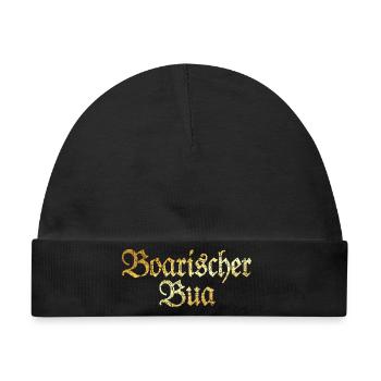 Boarischer Bua - Bayerischer Bube (Goldgelb) - Baby Premium Organic Mütze - Schwarz - Vorne