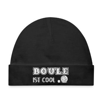 Boule ist cool Spiel Petanque Boules Boulekugel - Baby Premium Organic Mütze - Schwarz - Vorne