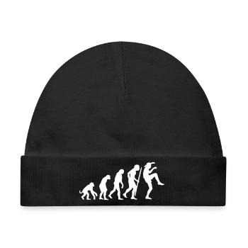 Lustige Evolution Karate Vintage 80er Crane Kick - Baby Premium Organic Mütze - Schwarz - Vorne