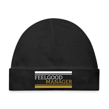 Feelgood manager Design white - Baby Premium Organic Mütze - Schwarz - Vorne