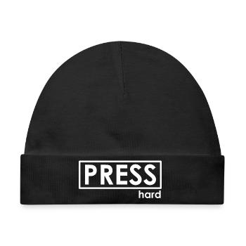 PRESS hard - Baby Premium Organic Mütze - Schwarz - Vorne
