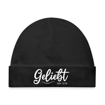Geliebt, Bibelvers - Baby Premium Organic Mütze - Schwarz - Vorne