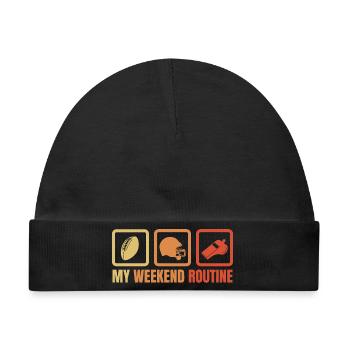 Footballer Wochenendroutine - Baby Premium Organic Mütze - Schwarz - Vorne