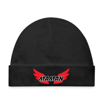 Maman d'Amour - Muttertag - Baby Premium Organic Mütze - Schwarz - Vorne