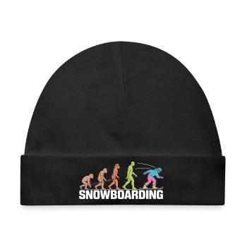Die Evolution des Snowboard-Designs - Baby Premium Organic Mütze - Schwarz - Vorne