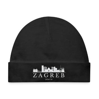 Zagreber Skyline, Zagreb, Kroatien - Baby Premium Organic Mütze - Schwarz - Vorne