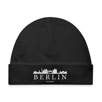 Berliner Skyline, Berlin, Deutschland - Baby Premium Organic Mütze - Schwarz - Vorne