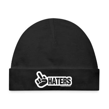 Haters Peace Zeichen Design - Baby Premium Organic Mütze - Schwarz - Vorne