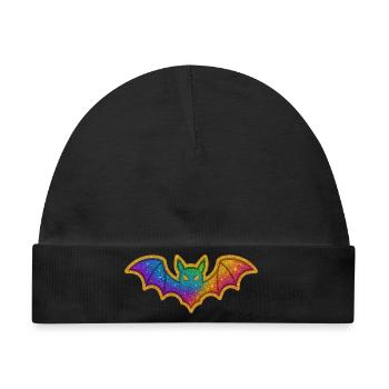 Galaktische Bat-Glitzerfledermaus - Baby Premium Organic Mütze - Schwarz - Vorne