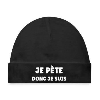 Pete - Baby Premium Organic Mütze - Schwarz - Vorne