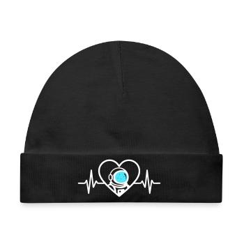 Astronaut Heart Cosmos Weltraumhelm - Baby Premium Organic Mütze - Schwarz - Vorne