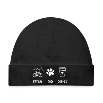 Cyclist Dog Kaffee - Baby Premium Organic Mütze - Schwarz - Vorne