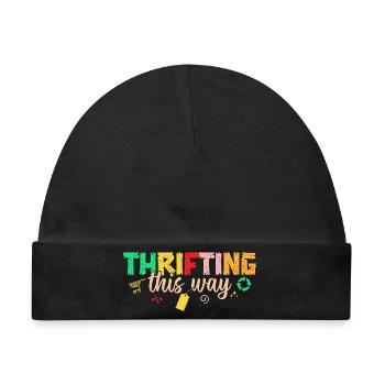 Thrift Shopper Thrifting This Way Thrift Store - Baby Premium Organic Mütze - Schwarz - Vorne