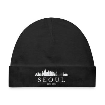 Seoul Skyline, Seoul, Südkorea - Baby Premium Organic Mütze - Schwarz - Vorne