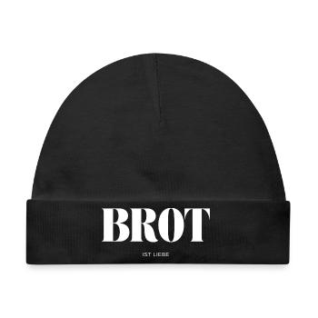 Brot ist Liebe - Baby Premium Organic Mütze - Schwarz - Vorne