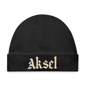 Aksel Fraktur Schrift - Baby Premium Organic Mütze - Schwarz - Vorne