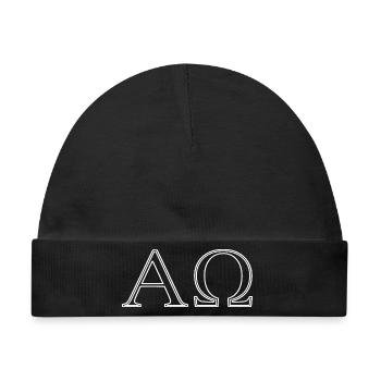 Alpha- und Omega-Minimalistische Linienzeichnungen - Baby Premium Organic Mütze - Schwarz - Vorne
