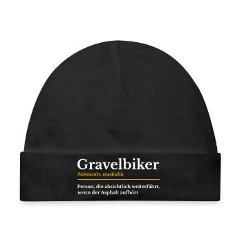 Gravel Bike Gravelbike Radfahrer Definition - Baby Premium Organic Mütze - Schwarz - Vorne