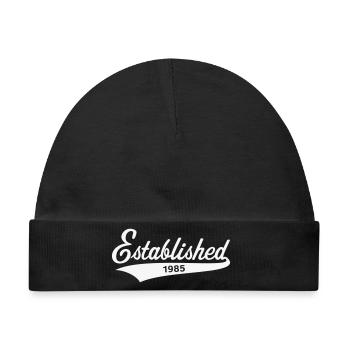 Established 1985 (Geburtsjahr, Geburtstag / White) - Baby Premium Organic Mütze - Schwarz - Vorne
