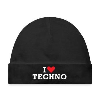 Ich liebe Techno - Baby Premium Organic Mütze - Schwarz - Vorne