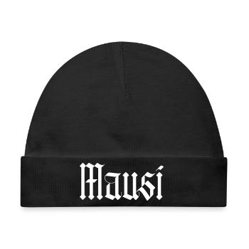 mausi / gothik stil (weiß) - Baby Premium Organic Mütze - Schwarz - Vorne