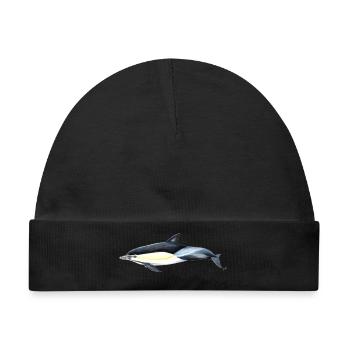 Gemeiner Delphin - Gemeiner Delfin - Delfin gemeinsam - Baby Premium Organic Mütze - Schwarz - Vorne