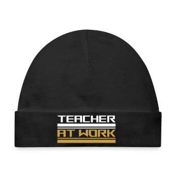 Teacher at work white - Baby Premium Organic Mütze - Schwarz - Vorne