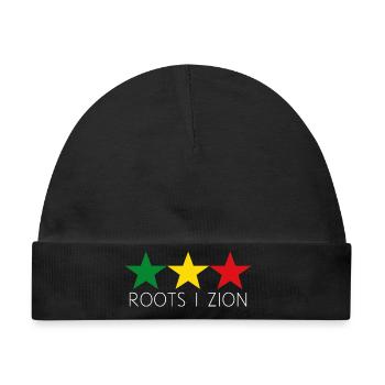 roots i zion - rasta reggae roots stars - Baby Premium Organic Mütze - Schwarz - Vorne